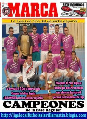 BAR CORONIL, CAMPEONES REGULARES DE LA LIGA LOCAL DE FUTBOL SALA